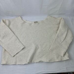 Mother Denim "The Cold Shoulder" Raw Wash Sweatshirt. SZ Large